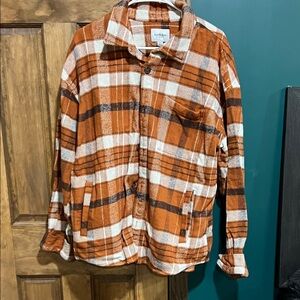 Goodfellow & Co Orange Plaid Hoodie